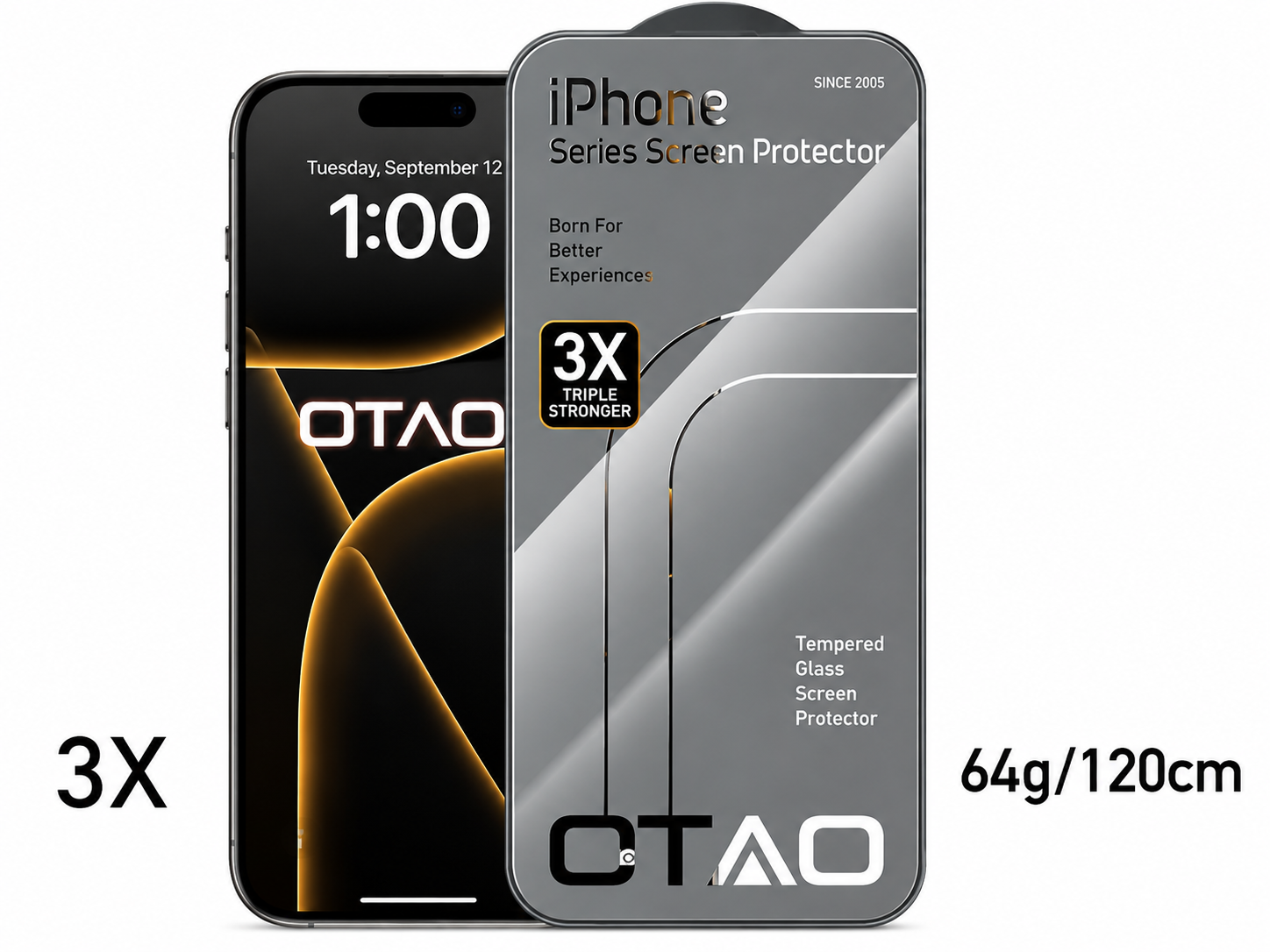 OTAO 2.5D Full Cover 3X Triple Stronger – Vidro Temperado Premium