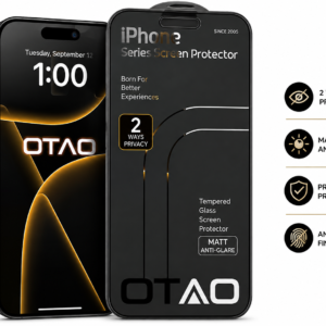 OTAO 2.5D Full Cover 2 Ways Privacy Matt Anti-glare – Vidro Temperado Premium