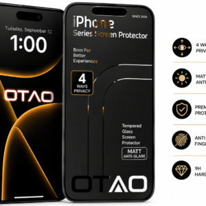 OTAO 2.5D Full Cover 4 Ways Privacy Matt Anti-glare – Vidro Temperado Premium