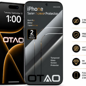 OTAO 2.5D Full Cover 2 Ways Privacy – Vidro Temperado Premium